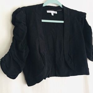 Black crop open cardigan size M